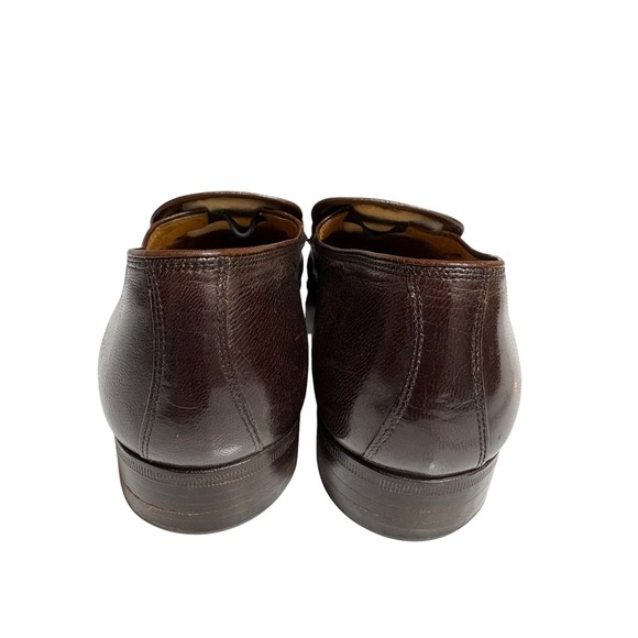 Bruno Magli Vintage Brown Leather Crocodile Texture Gold Logo Slip on Loafer - 6 main image 6